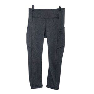 Lululemon Speed Up Crop 21" Leggings Size 4 Heathered Black Luxtreme W6AK6